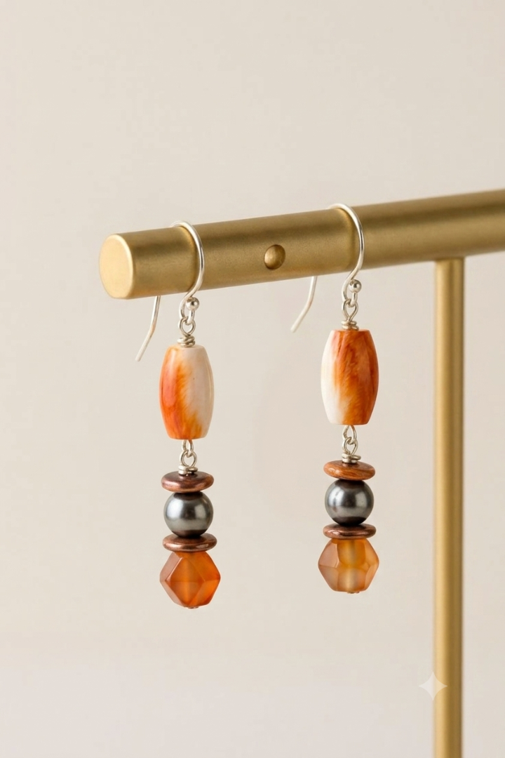 Orange Spiny Oyster and Navajo Pearl set Image