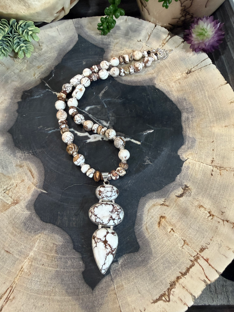 Wild horse jasper necklace and earring set Image