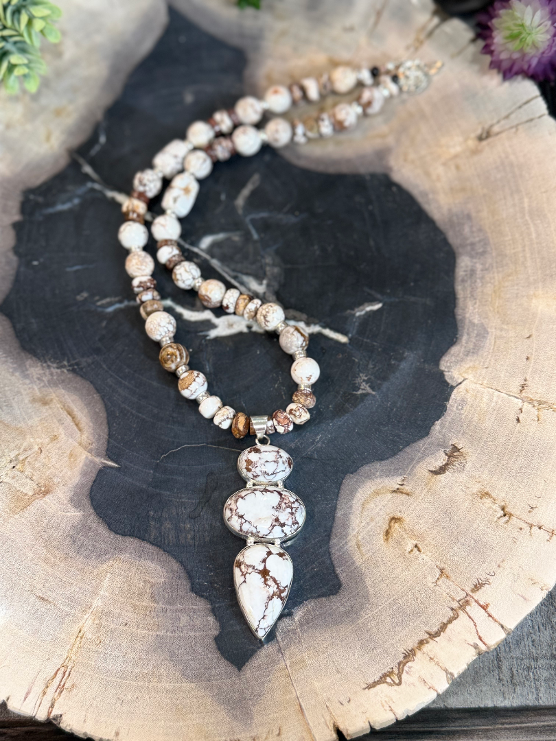 Wild horse jasper necklace and earring set Image