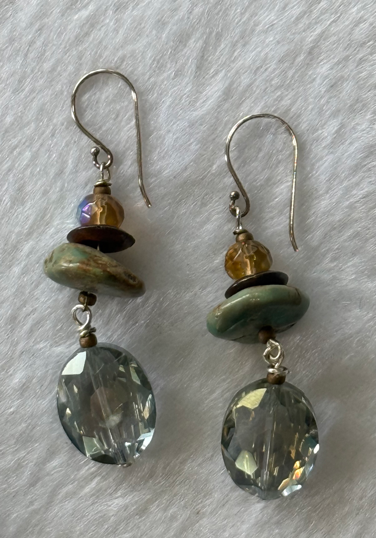 Brown & Green Bloodstone Jasper and Agate necklace and earring set Image