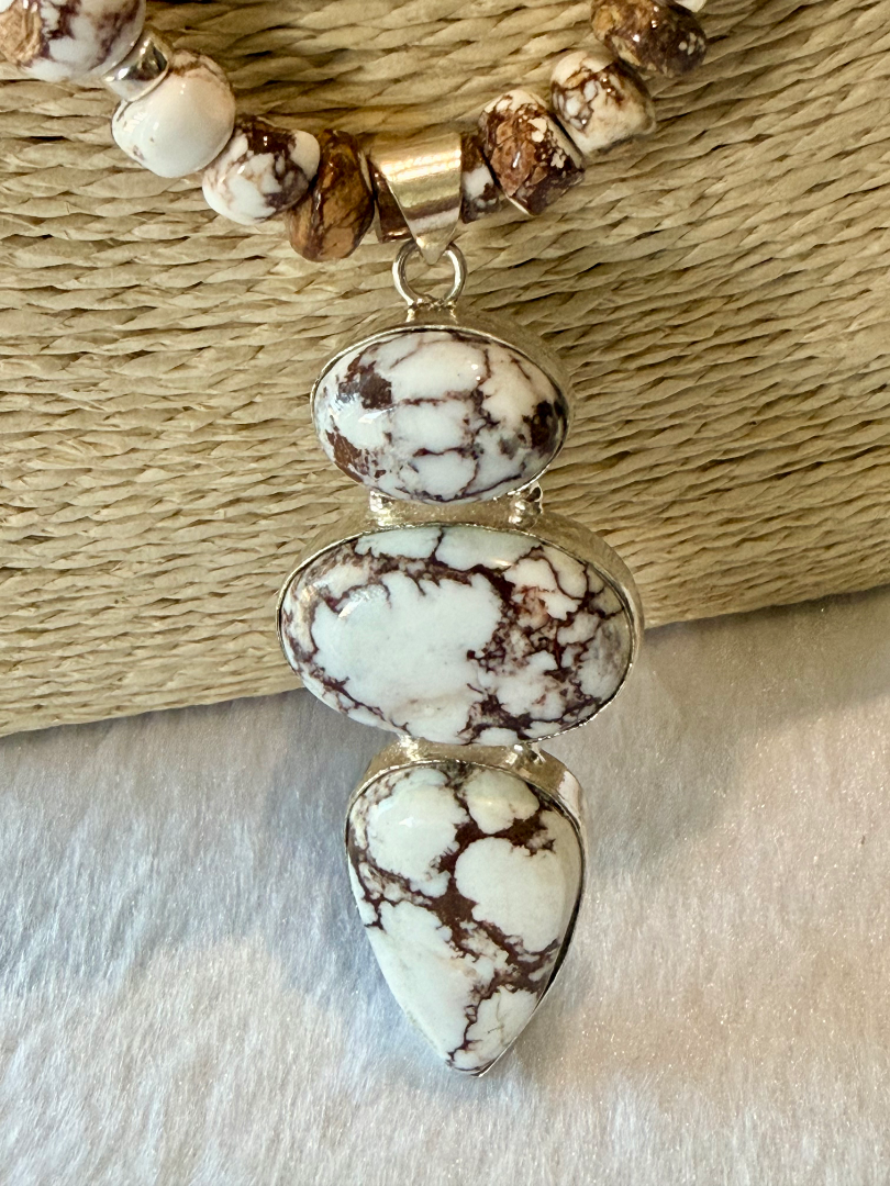 Wild horse jasper necklace and earring set Image