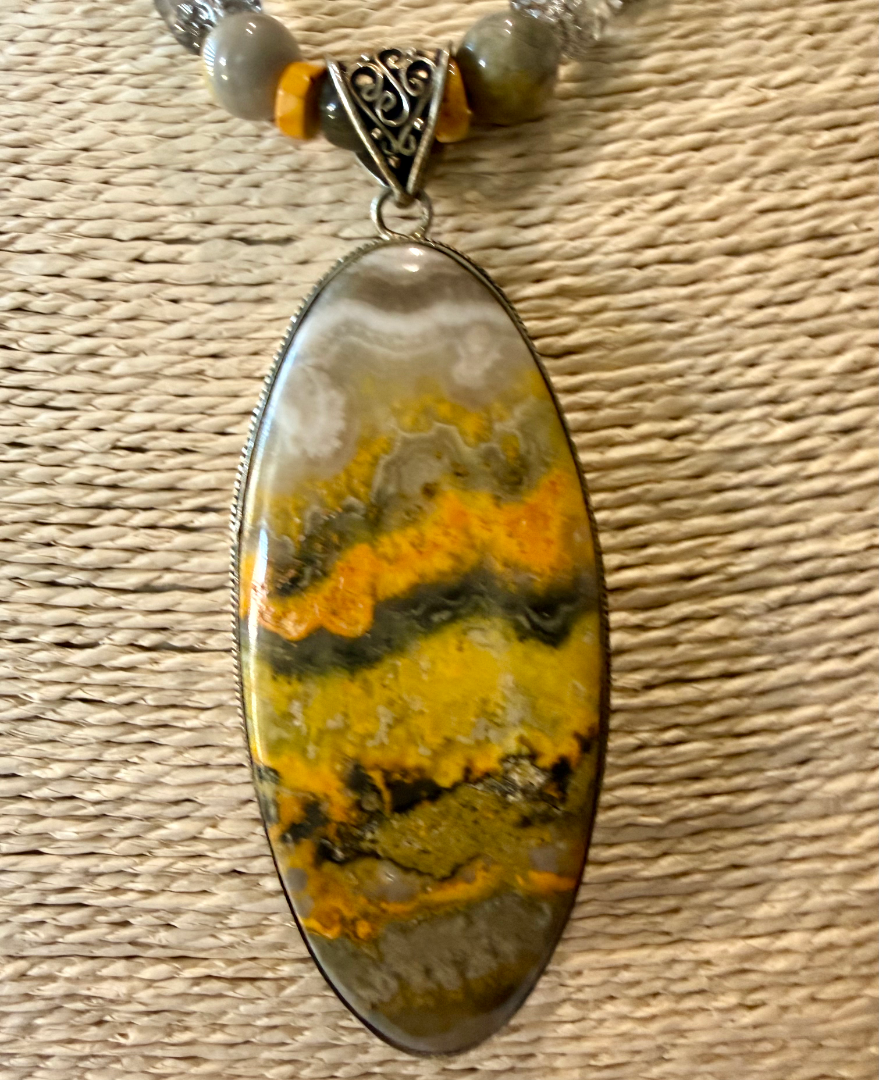 Bumblebee Jasper with crystal set Image
