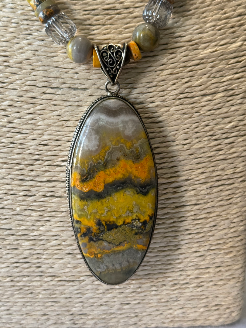 Bumblebee Jasper with crystal set Image