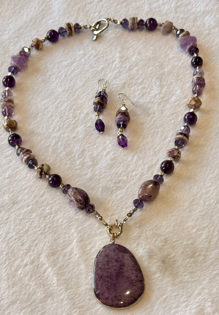 Chariote and Amethyst set with silver accents Image