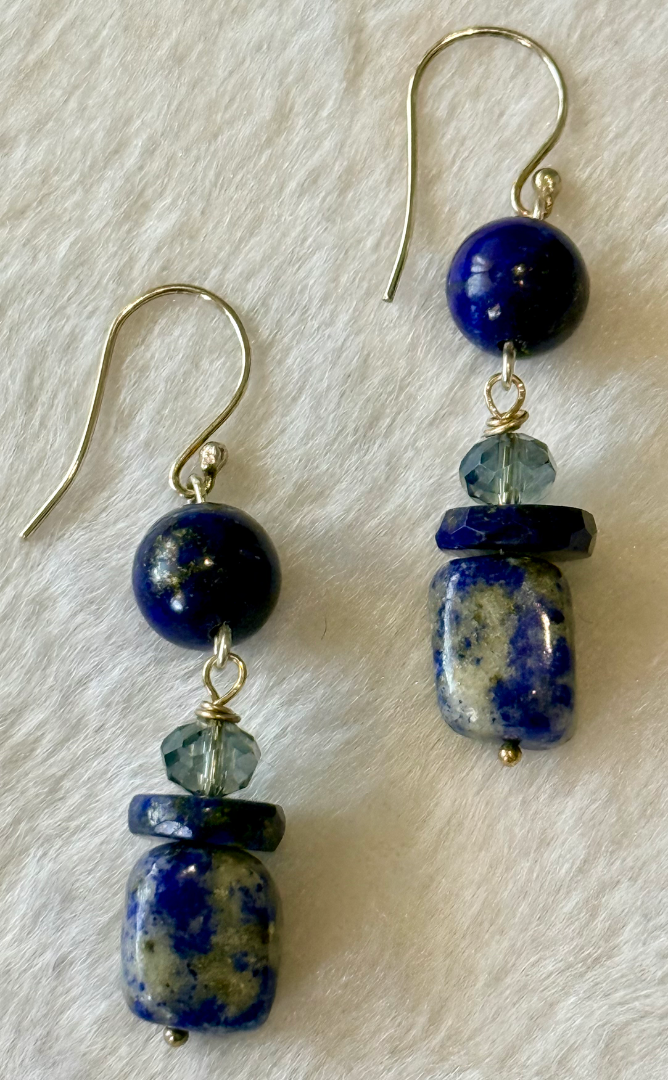 Lapis Lazuli necklace and earring set with a Lapis pendant Image