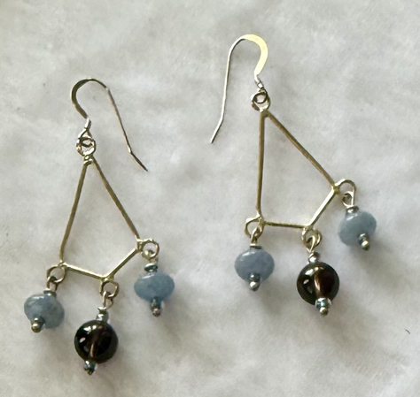 Smoky Quartz and Blue Chalcedony 2 strand set Image