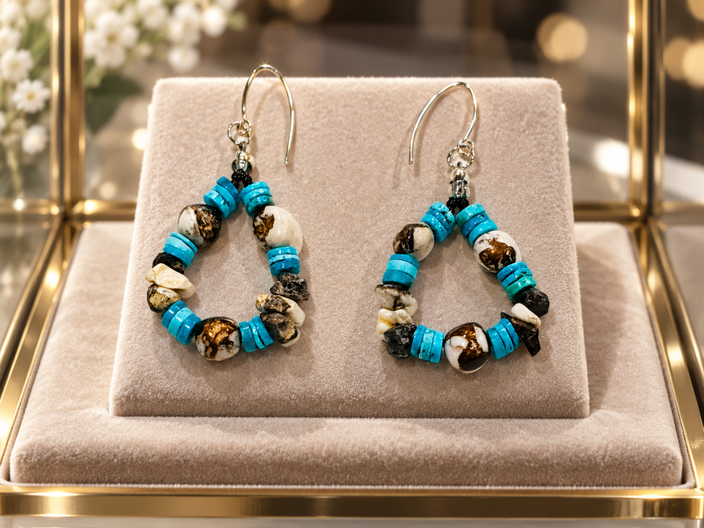 White Buffalo and Turquoise Set Image