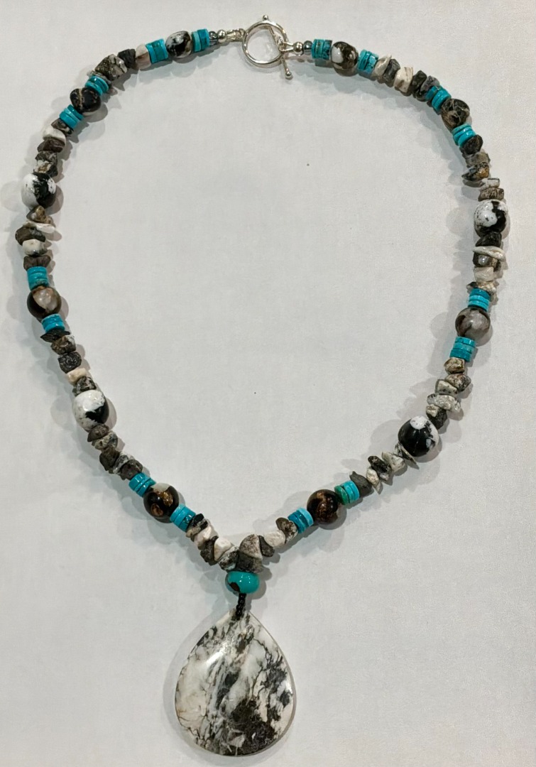 White Buffalo and Turquoise Set Image