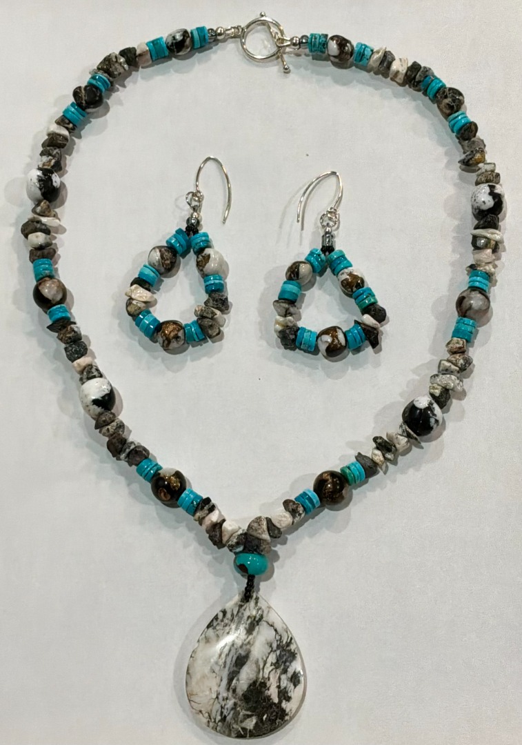 White Buffalo and Turquoise Set Image