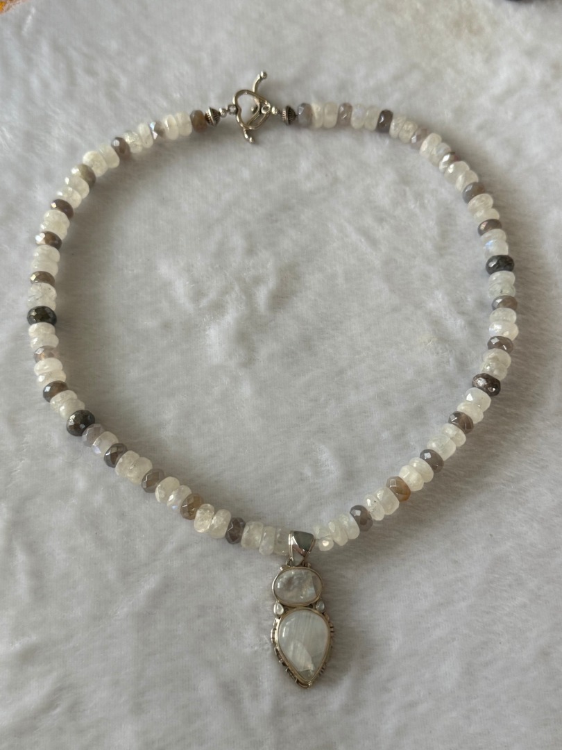 Moonstone and Inlay Moonstone Pendant Set Image