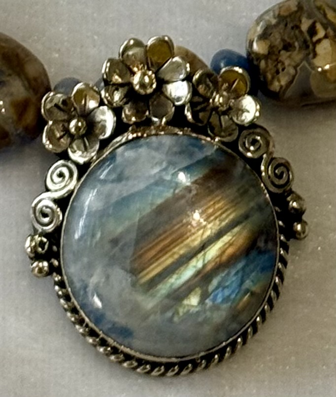 Blue Chalcedony Set with a Blue Chalcedony Pendant Image