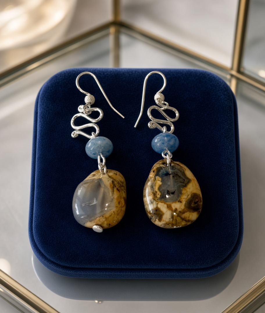 Blue Chalcedony Set with a Blue Chalcedony Pendant Image