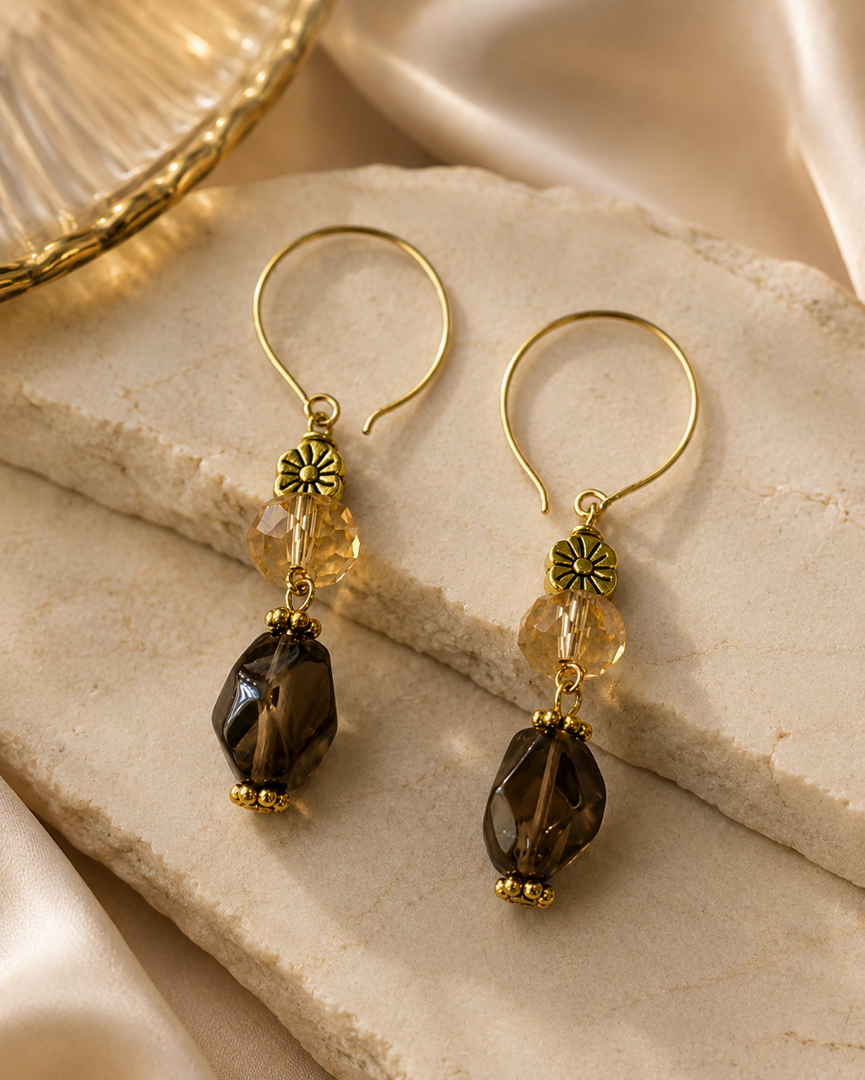 Smoky Quartz and Brown agate set Image