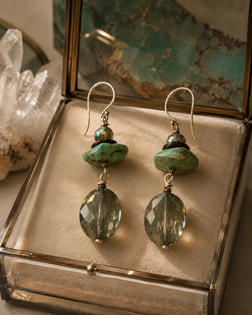 Brown & Green Bloodstone Jasper and Agate necklace and earring set Image