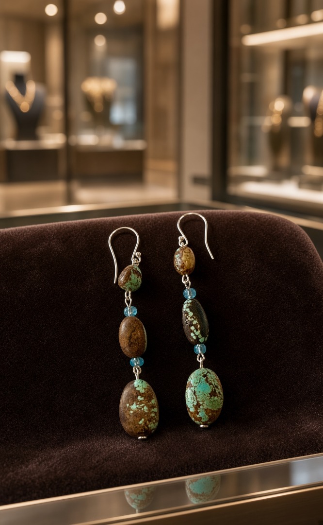 Rare #8 Turquoise necklace and earring set Image