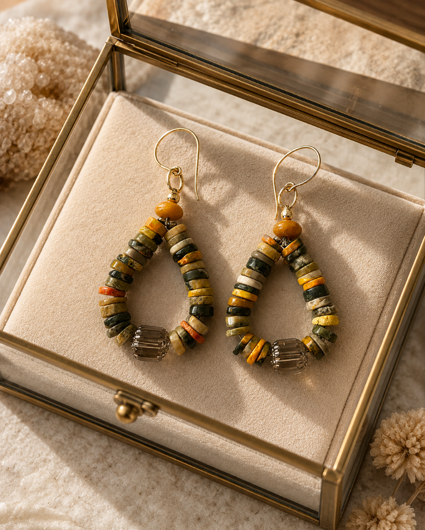 Bumblebee Jasper with crystal set Image